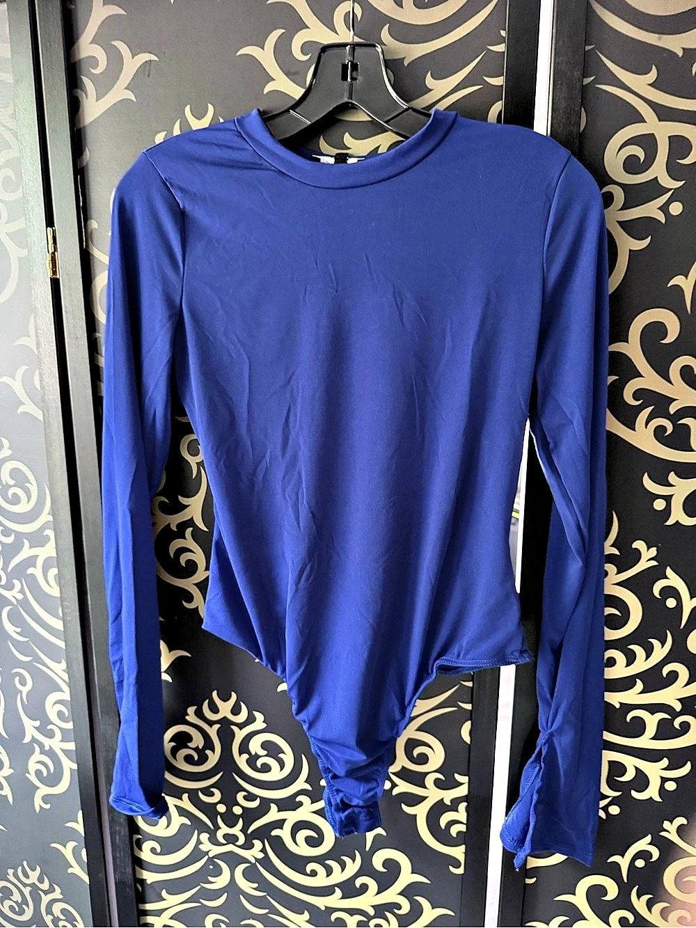 Fashion Nova Alter Ego Backless High Neck Bodysuit Blue XL NWT